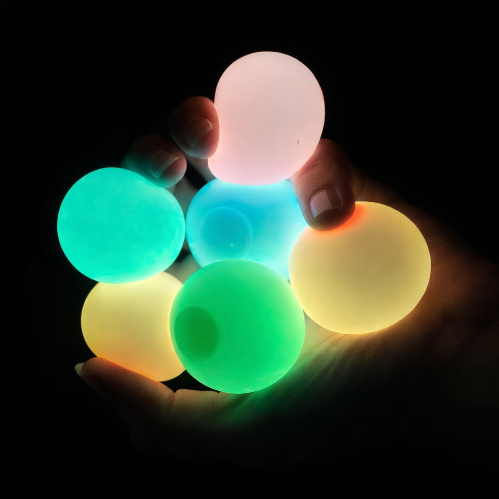 sticky glow ceiling ball fidget toy glorb glowrbs